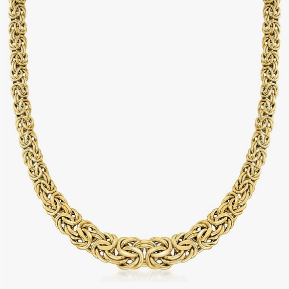 Solid Gold Byzantine Graduated Necklace Yellow/ 10K - Picture 2 of 6